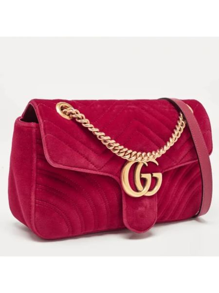 Bolso cruzado de terciopelo‏‏‎ retro Gucci Vintage rojo