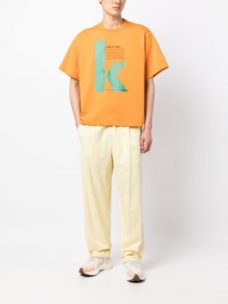 Bavlněné tričko s potiskem Kolor oranžové