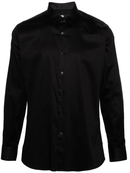 Σατέν πουκάμισο Karl Lagerfeld μαύρο