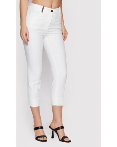Peserico Pantaloni din material P04855J0 Alb Regular Fit
