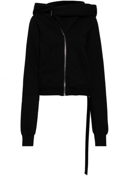 Pamučna hoodie s kapuljačom s patentnim zatvaračem Rick Owens Drkshdw crna