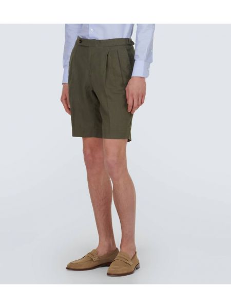 Leinen shorts Incotex grün