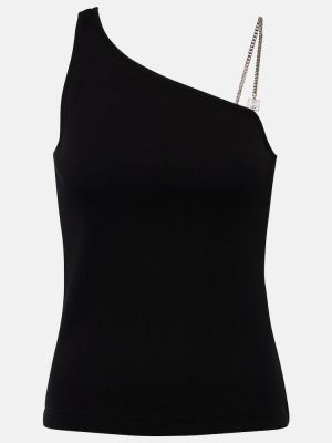 Top di cotone in jersey asimmetrico Givenchy nero