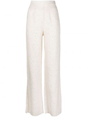 Παντελόνι με παγιέτες tweed Saiid Kobeisy λευκό