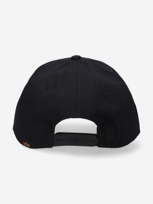 Βαμβακερό καπέλο Alpha Industries μαύρο