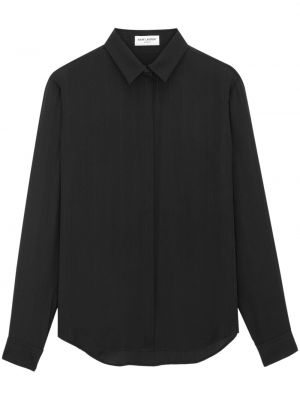Копринена риза Saint Laurent черно