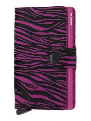 Zebra mintás bőr pénztárca Secrid rózsaszín