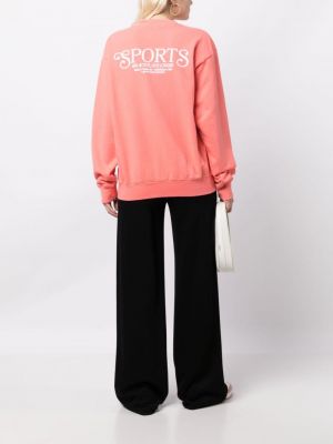 Jersey fleece pullover mit stickerei Sporty & Rich pink
