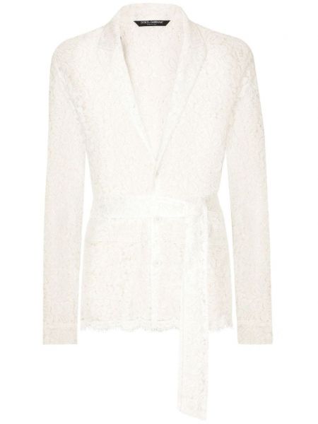 Халат с дантела Dolce & Gabbana бяло