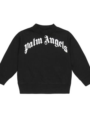 Bomull hettegenser for gutter Palm Angels Kids svart