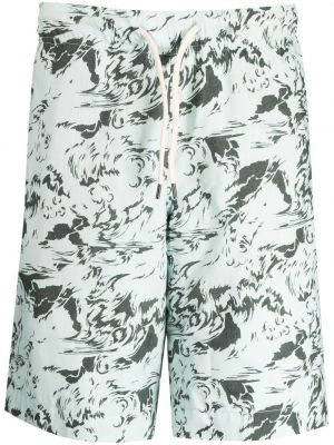 Pantaloni scurți din bumbac cu imagine cu imprimeu abstract Ps Paul Smith verde