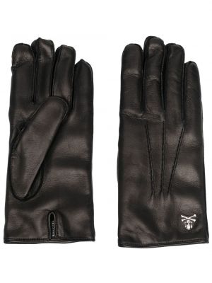 Mănuși din piele Philipp Plein negru