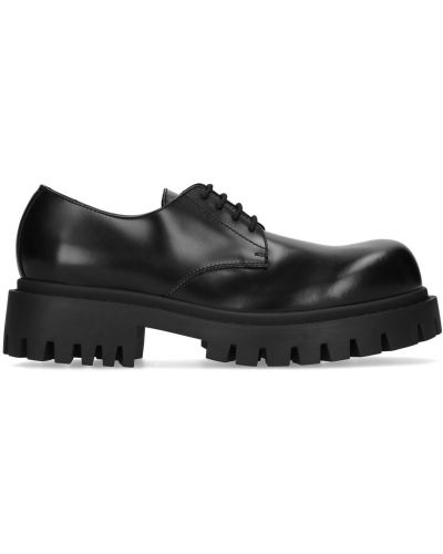 Pantofi derby cu șireturi din piele din dantelă Balenciaga negru