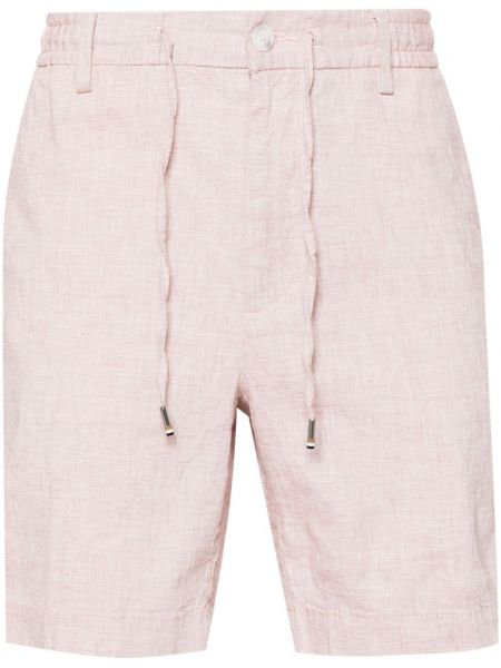 Lanene bermuda kratke hlače Boss ružičasta