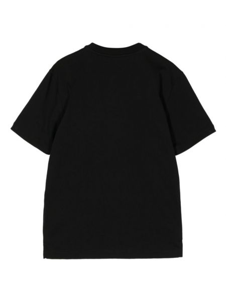 Medvilninis siuvinėtas marškinėliai Ps Paul Smith juoda