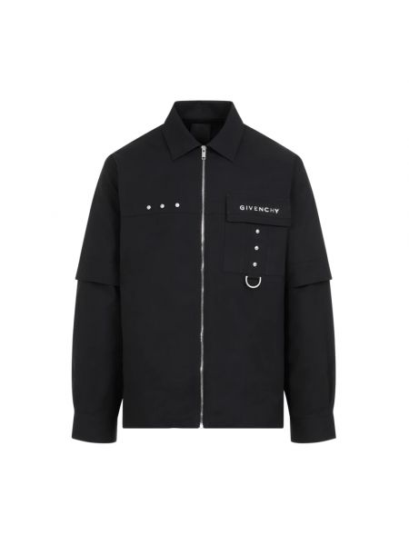 Marynarka koszulowa bawełniana Givenchy czarna