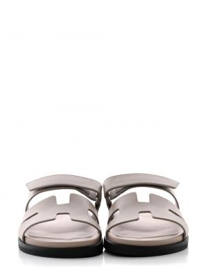 Kožené sandály Hermès béžové