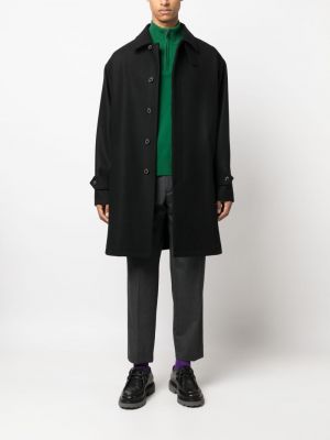 Vlněný kabát Mackintosh černý