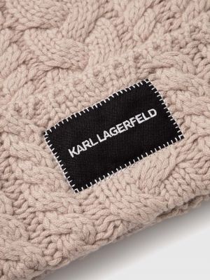 Vlněný klobouk Karl Lagerfeld béžový