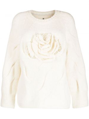 Пуловер на цветя Ermanno Scervino бяло