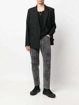 Straight fit džíny s oděrkami Dolce & Gabbana šedé