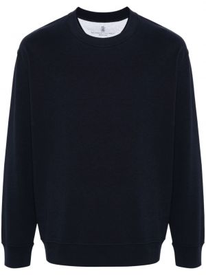 Jersey sweatshirt mit rundem ausschnitt Brunello Cucinelli blau