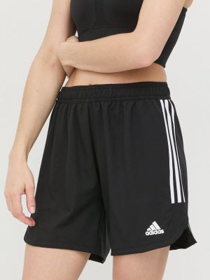 Панталон с висока талия с апликация Adidas Performance черно