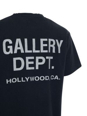 Koszulka z nadrukiem z dżerseju Gallery Dept. czarna