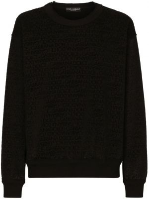 Sweat en coton à imprimé Dolce & Gabbana noir