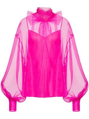 Ren silke krage bluse Valentino rosa