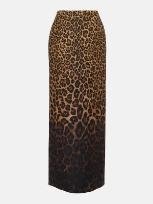 Dlhá sukňa s potlačou s leopardím vzorom Valentino béžová