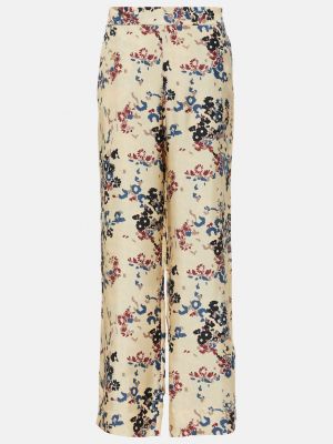 Шелковые брюки в цветочек с принтом Asceno