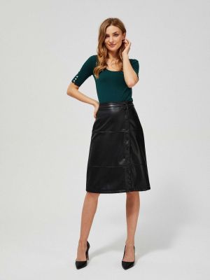 Černé kožená sukně Moodo