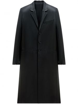 Kožený kabát na zip Courrèges černý