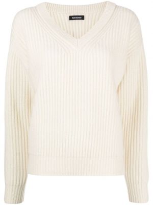 Kašmira džemperis ar v veida izgriezumu Naadam balts
