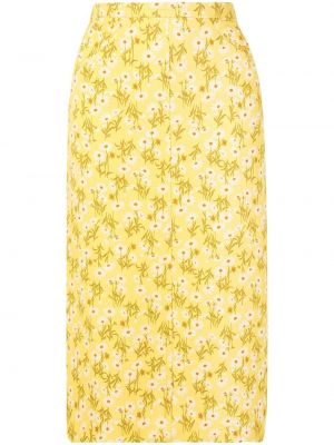 Květinové plisovaná sukně s vysokým pasem na zip Nº21