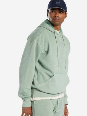 Pamučna hoodie s kapuljačom Reebok Classic zelena