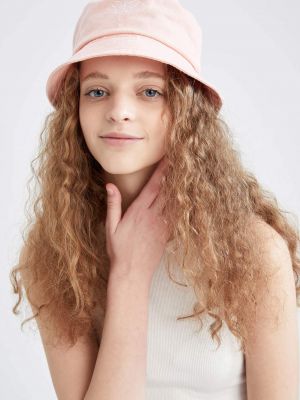 Καπέλο κουβά με κέντημα Defacto ροζ