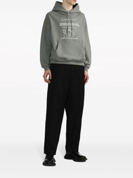 Kokvilnas kapučdžemperis ar apdruku Yohji Yamamoto