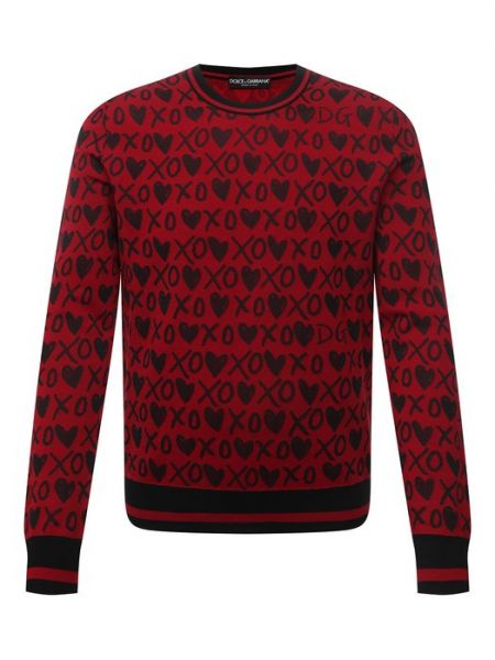 Шерстяной свитер Dolce & Gabbana бордовый