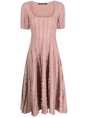 Różowa sukienka midi z falbankami Antonino Valenti