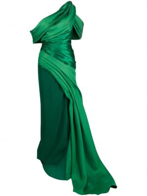Koktel haljina s draperijom Gaby Charbachy zelena