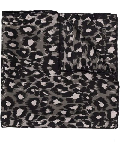 Bufanda con estampado leopardo Tom Ford negro