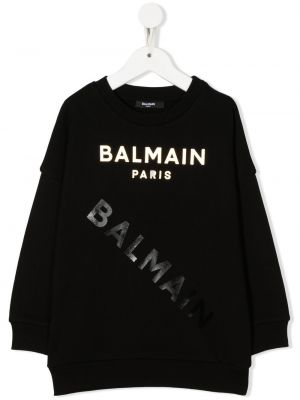 Rund hals hættetrøje for piger Balmain Kids sort