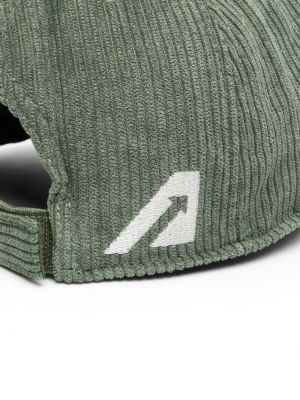 Haftowana czapka z daszkiem sztruksowa Autry zielona