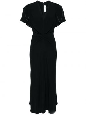 Koktejl obleka Victoria Beckham črna