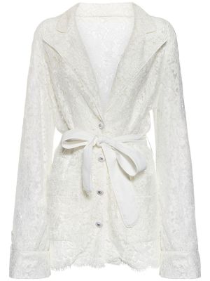 Čipkovaná bunda Dolce & Gabbana biela