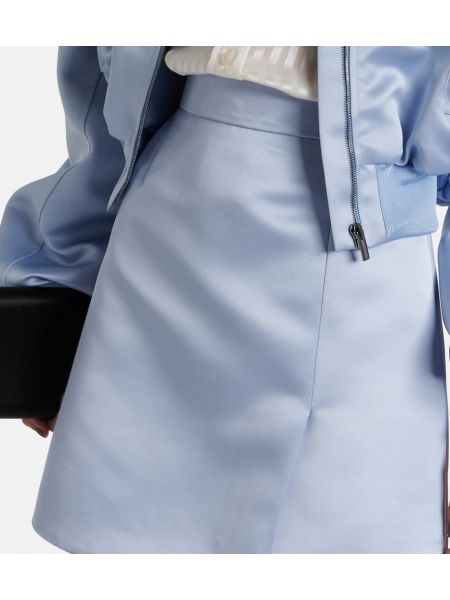 Satynowa mini spódniczka Nina Ricci niebieska