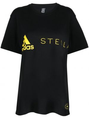 Trykt bomull t-skjorte Adidas By Stella Mccartney svart