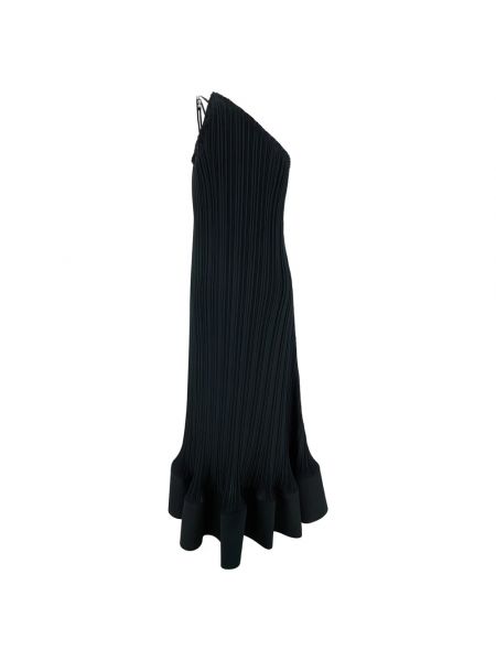 Vestido largo de viscosa plisado Lanvin negro